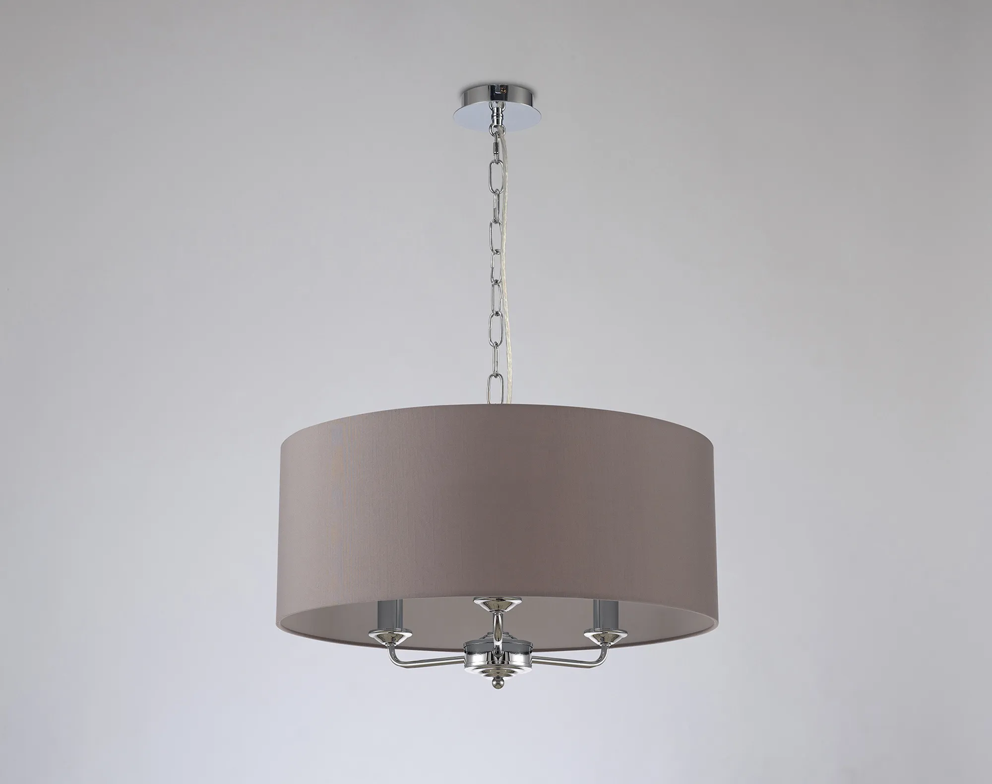 Banyan 50cm 3 Light Pendant Polished Chrome, Grey DK0022  Deco Banyan CH GR